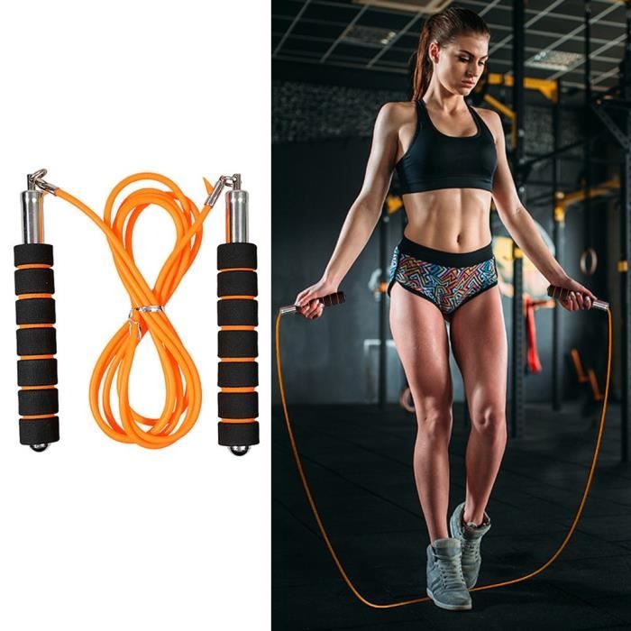 TAPIS DE YOGA - Corde à sauter de formation de fitness de décompression d'exercice aérobie réglable Jaune