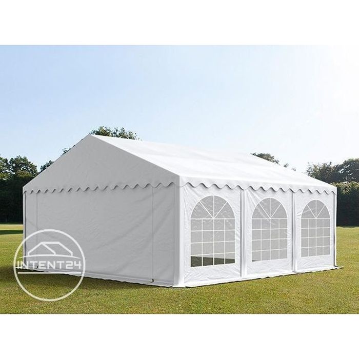 TOOLPORT Barnum 6x6 m, tonnelle chapiteau tente de réception, PVC, H. 2 m, blanc