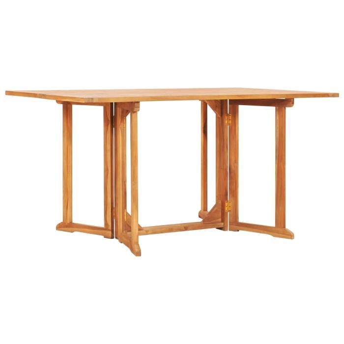 Table pliable de jardin Table de Camping Table de reception pliante papillon 150x90x75 cm Bois teck solide