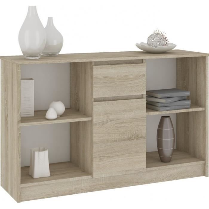 LARS | Commode Buffet Design Tendance Salon/Séjour/Chambre 120x77x40cm | Meuble de rangement bibliothèque déco/livres | Sonoma