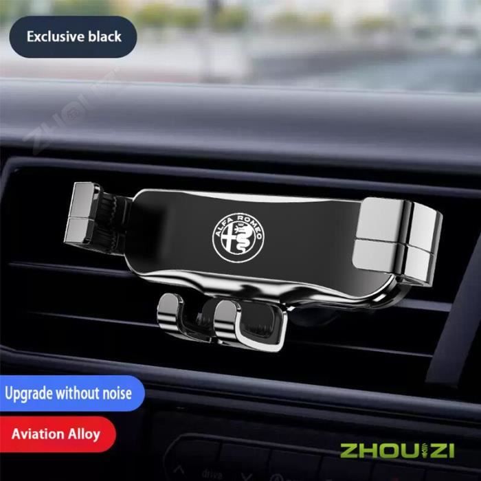 Accessoires Voiture,Support de téléphone portable à Clip de sortie d'air pour voiture, support GPS pour Alfa Romeo - Type Black