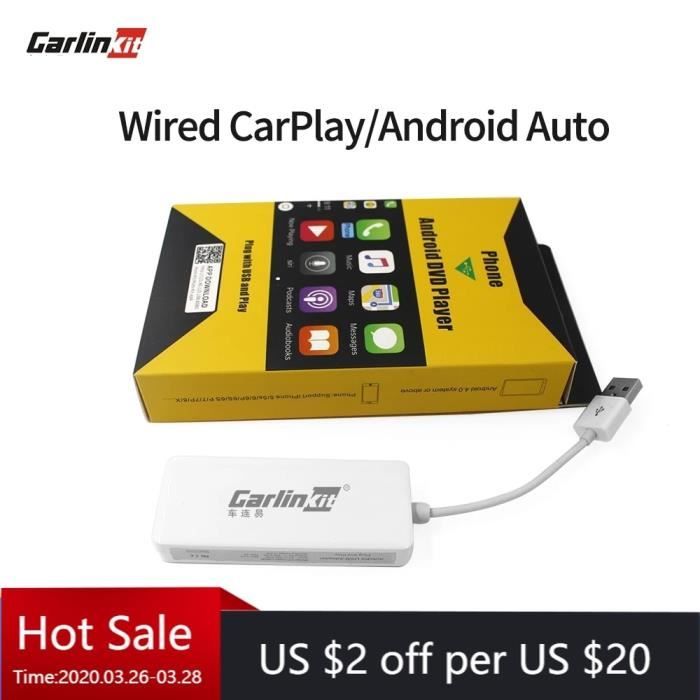 CarPlay Dongle USB-Android Auto, pour Android, lecteur multimédia, iPhone, Android, téléphone filaire, Autok