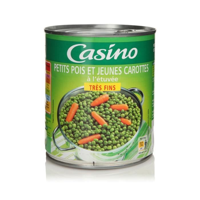 CASINO - Petits Pois Très Fins et Jeunes Carottes 530G