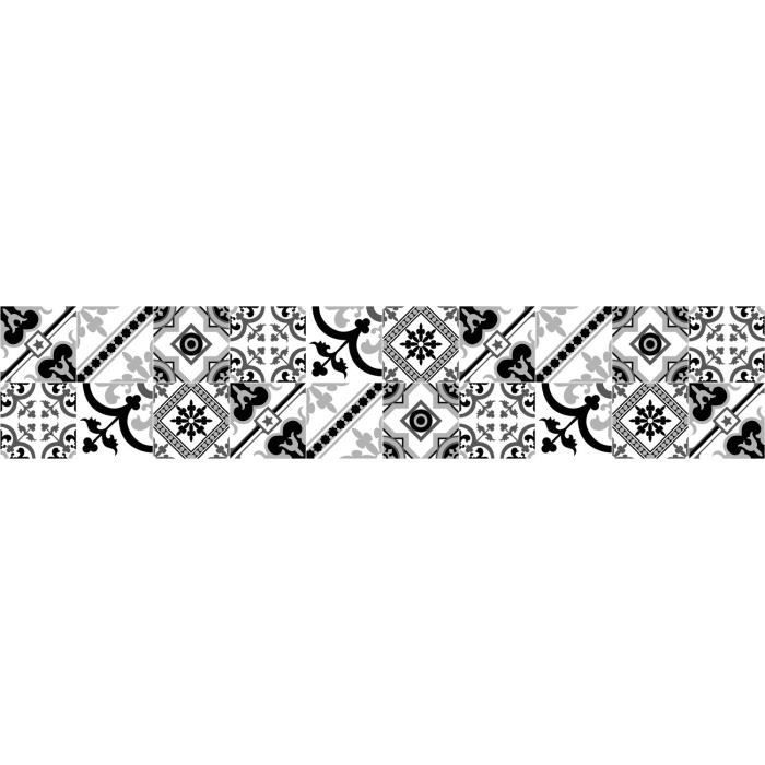 Crédence adhésive design en PVC Milan - L. 200 x l. 40 cm - Noir