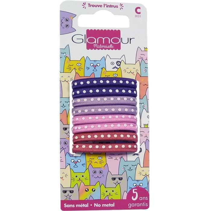 Glamour Mademoiselle Elastiques Cheveux antiglisse x8