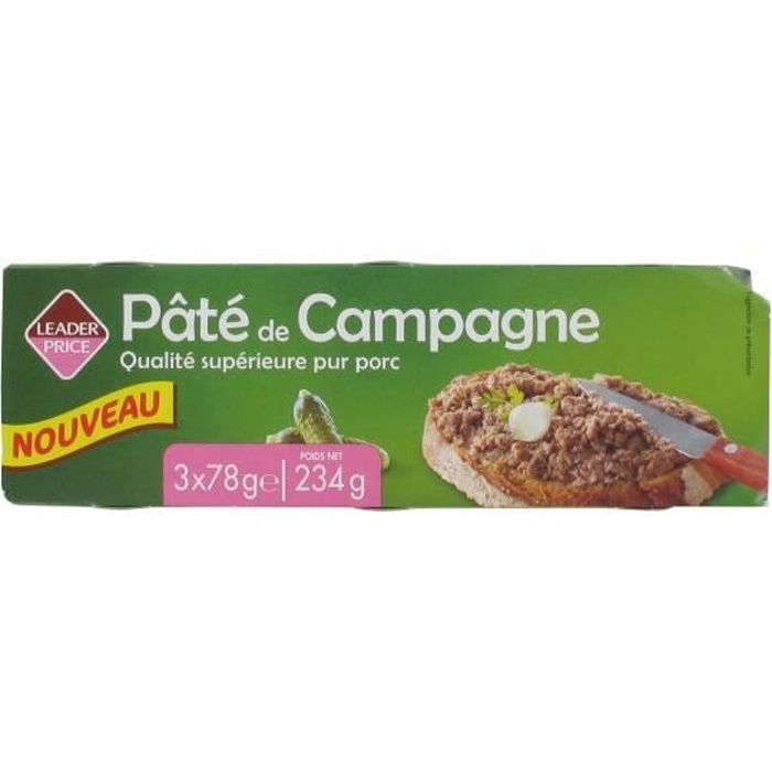 Pâté de campagne qualité supérieure pur porc - 234g