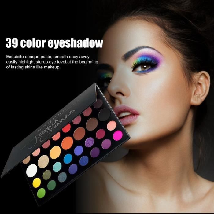 Palette de fards à paupières 39 couleurs - Maquillage imperméable, durable et multicolore