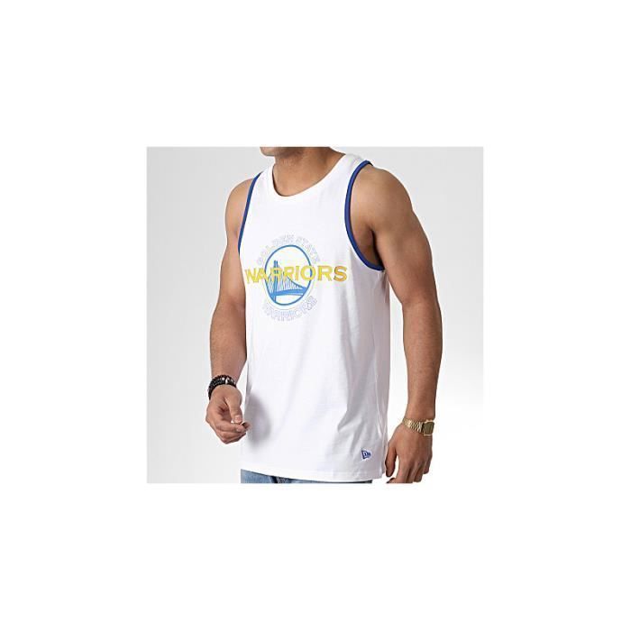 Débardeur NBA Golden State Warriors New Era Double Logo Blanc pour homme