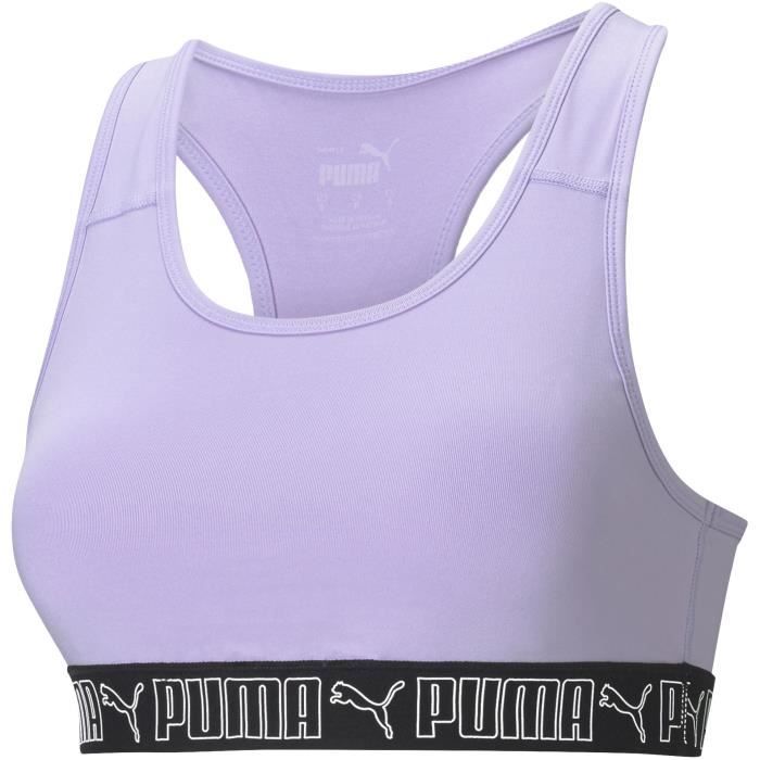 PUMA - Brassière sport Mid Impact - coques amovibles - technologie DRYCELL - polyester recyclé - violet - femme