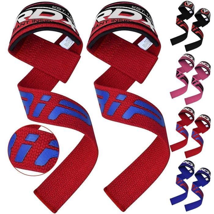 RDX Sangle Musculation Gym Levage Support de Poignet, Gym Lifting Strap Wrist Support, Bandage Fitness Lifting Straps Entraînement