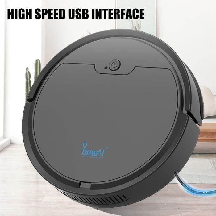 Robot Aspirateur 3 en 1, fonction balai, aspirateur et laveur de sol, 1600 Pa 2000mAh Contrôle par l'App mobile - NOIR