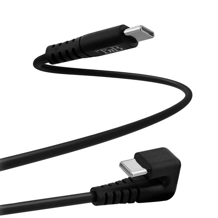 TNB Câble USB-C / USB-C connecteur coudé 180 gaming - noir