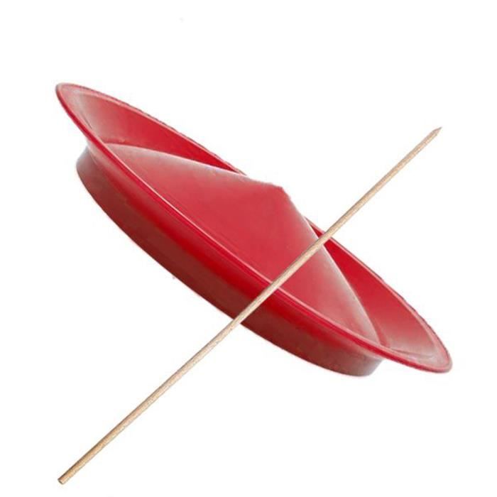 Assiette de jonglerie avec un bâton de 50 cm-Rouge