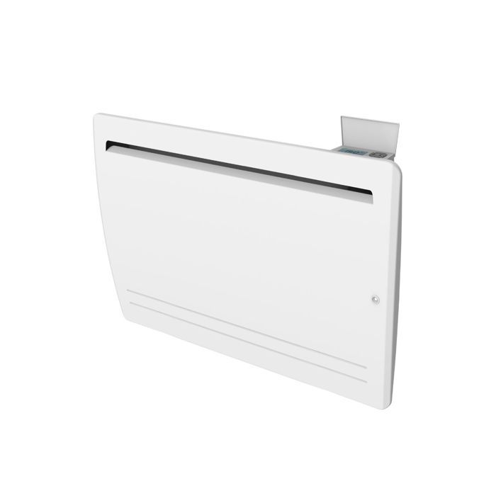 Radiateur électrique 1500W à inértie céramique avec film résistant horizontal blanc - Thermostat programmable