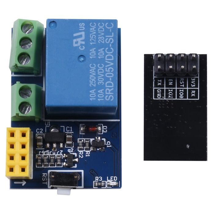 Module Relais ESP-8266 ESP-01 - 2 Canaux 5V - Pour Domotique Maison Intelligente - Compatible Arduino Et Raspberry Pi