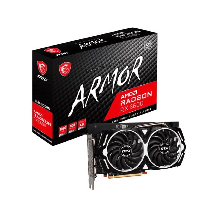MSI Radeon RX 6600 ARMOR 8G V1 Carte graphique Radeon RX 6600 8 Go GDDR6 PCIe 4.0 3 x DisplayPort HDMI - vue 6