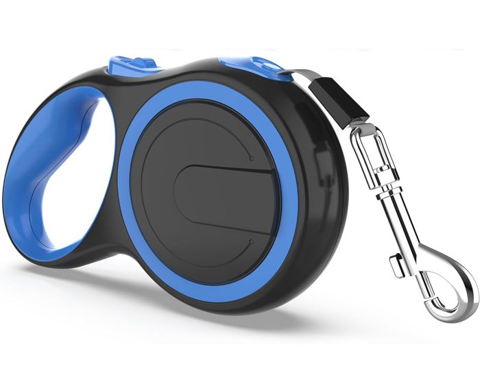 Comparer les prix de Laisse Chien Enrouleur 8M pour Gros Chien - Bleu - Rétractable - Frein à Une Main - Pause - Verrouillage