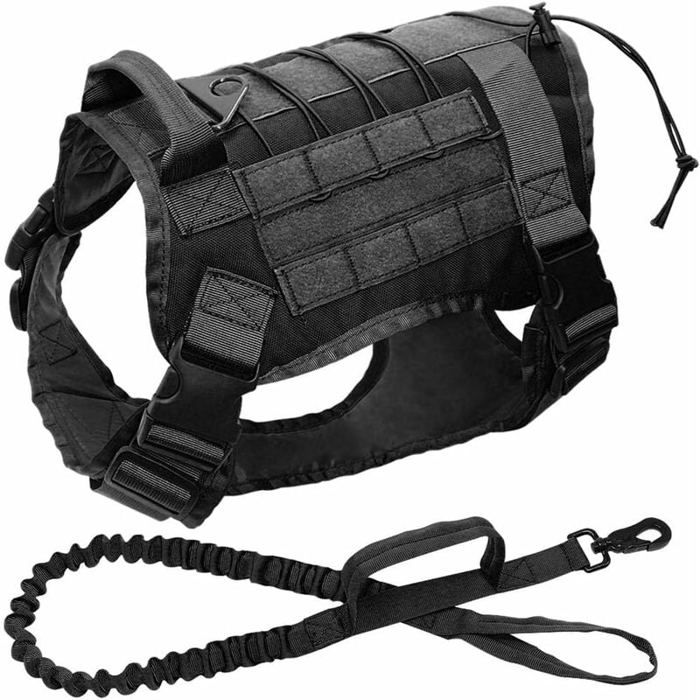 Comparer les prix de Gilet Tactique pour Chien K9 Laisse en Nylon Bungee pour Chien de Travail ODIPIE