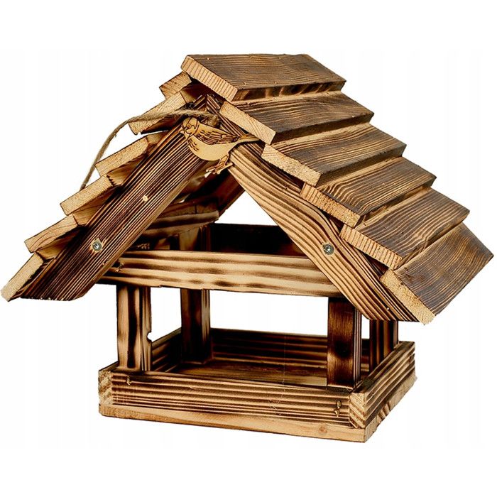 Comparer les prix de Mangeoire à oiseaux Woodok tirée XXL en bois d'épicéa pour le jardin 30x25 cm