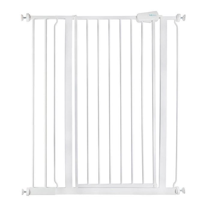 Barrière De Sécurité Safetots Extra Haute 104cm - Fixation Pression, Blanc - Pour Escalier Et Enfants