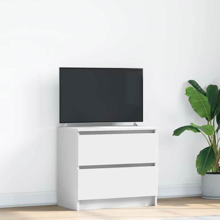 vidaXL Meuble TV blanc 60x35x54 cm bois dingénierie support TV meuble hifi centre de divertissement buffet TV meuble 861778