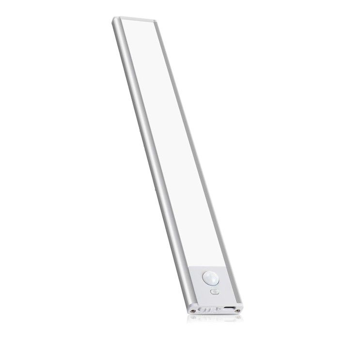 Lampe LED rechargeable - LACTEA - 20 cm - 100 lumens - Détecteur de mouvement - Argent