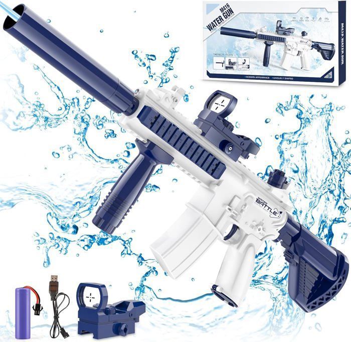 Pistolet à Eau électrique Automatique – Longue Portée Jusqu'à 10 M, Réservoir Transparent, ABS Solide, Pour Enfants Et Adultes (noir)