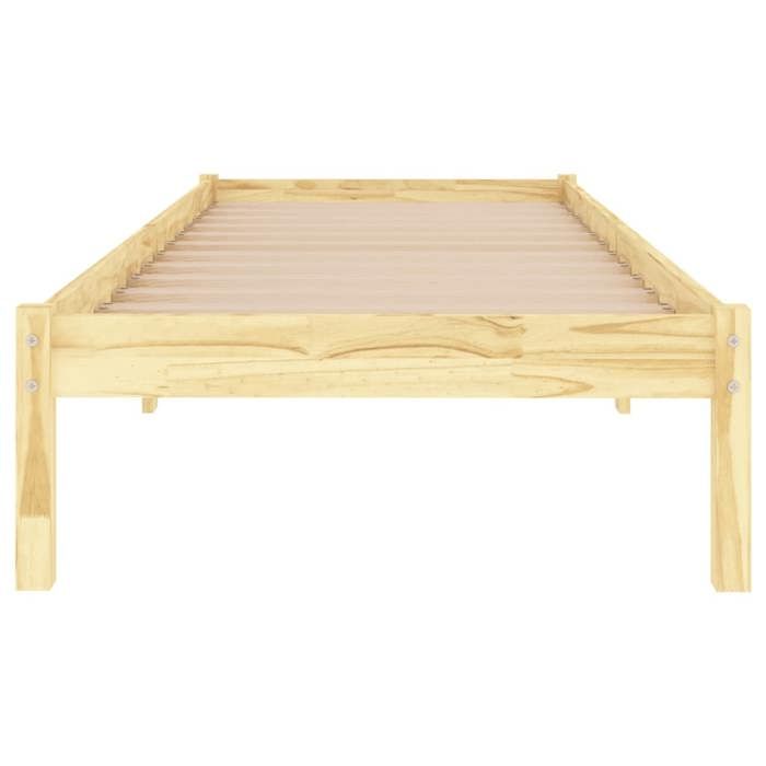 Lit 1 place - Cadre de lit adulte sans matelas bois massif 90x200 cm 127