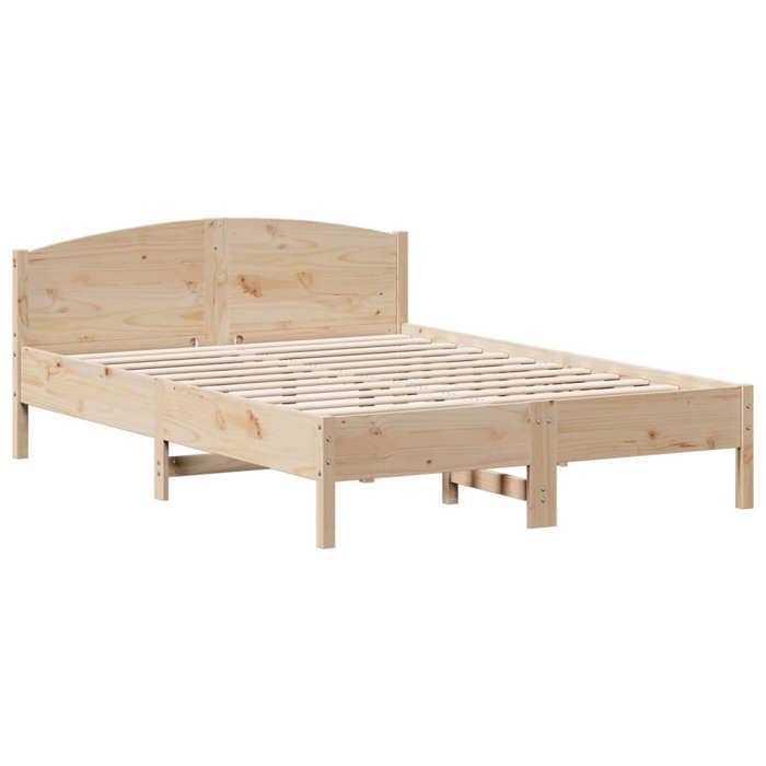 Lit 2 personnes - UU - Cadre de lit - matelas non inclus - 140x200 cm - desgin classique - bois massif de pin LL6965