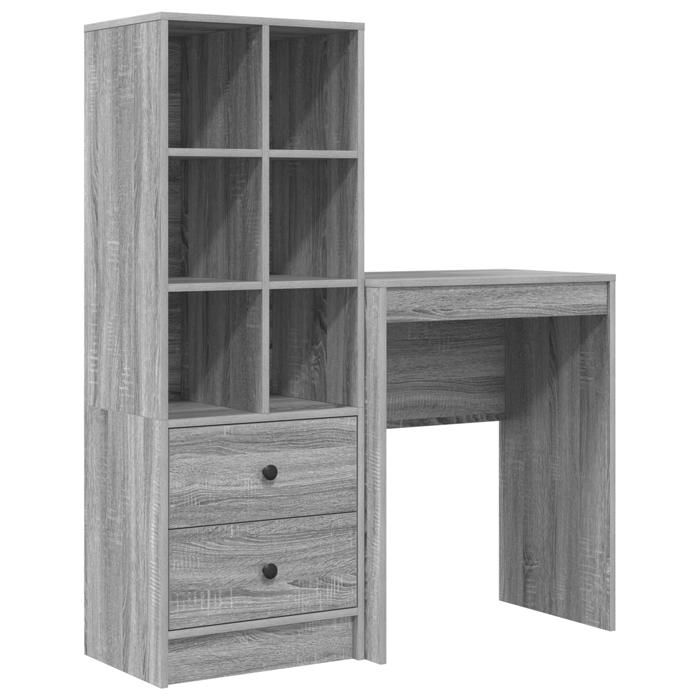 LAPOOH Buffet Haut Sonoma Gris 69,5x31x115 cm Bois d'ingénierie Meuble Plus Tiroir Secret,Commode Chambre,Buffet Salon