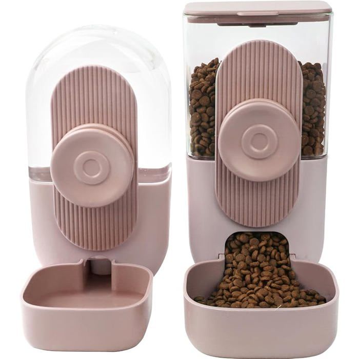 Meilleurs prix pour Distributeur Automatique de Nourriture Suspendre Distributeur Eau pour Petits AnimauxMangeoire Automatique pour Cage Rose