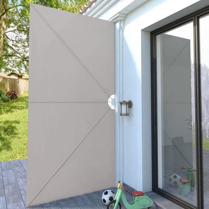 Black Month Auvent latéral pliable de terrasse Crème 400 x 200 cm LL2626