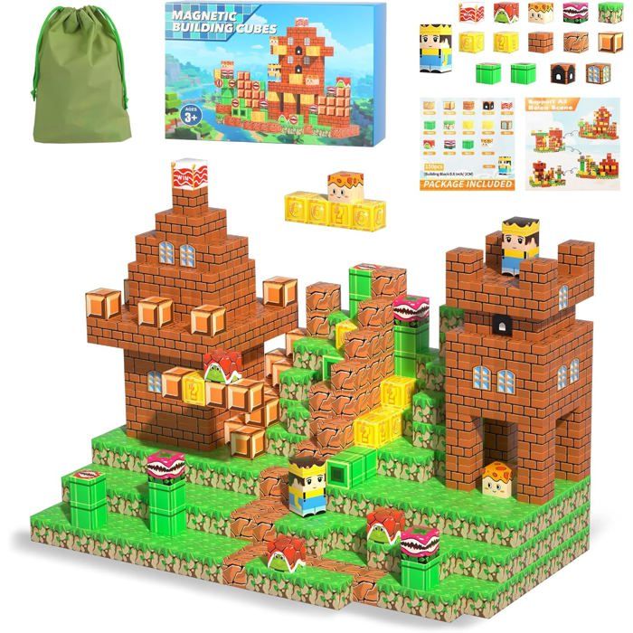 TSKER – Blocs De Construction Magnétiques – 100 Pièces – Série Forestière – Dès 3 Ans – STEM