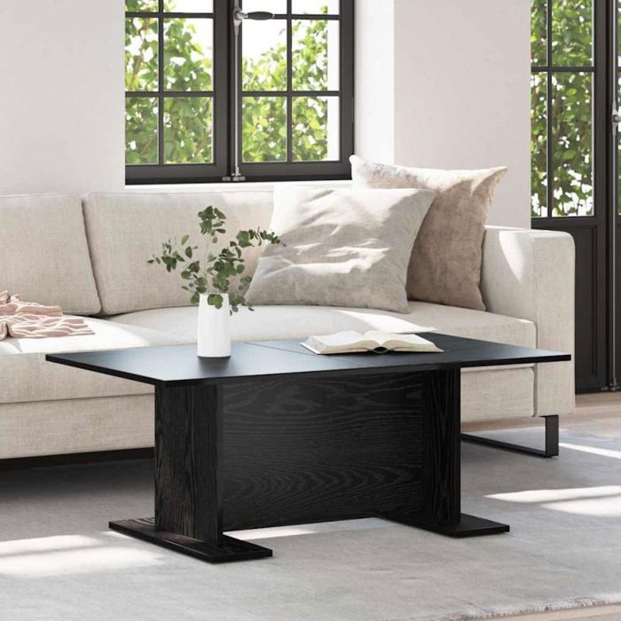 VIDAXL Table basse rectangulaire chêne noir 1035 x 60 x 40 cm - style campagne