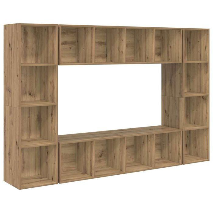 Meuble TV mural moderne - vidaXL - Marron - 37x37x142 5 cm - Bois dingénierie - Quatre étagères - Gain de place