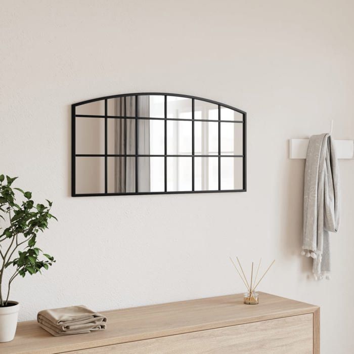 SALE 2026 miroir mural magnifique Noir - Miroir mural noir 80x40cm arche fer PRO625846787