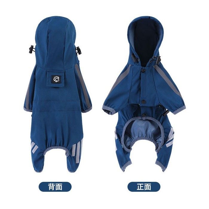 Comparer les prix de Imperméable pour chien - Phoesky - Avec pieds - Bleu + gris - Taille L - Dacron Fleece - Automne printemps hiver