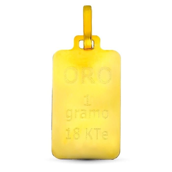 Pendentif plaqué or 18 carats lingot de 1 gramme