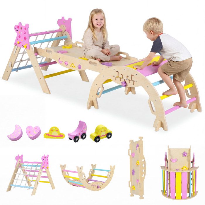 Station de Jeu COSTWAY 8 en 1 Jouet Montessori Parcours