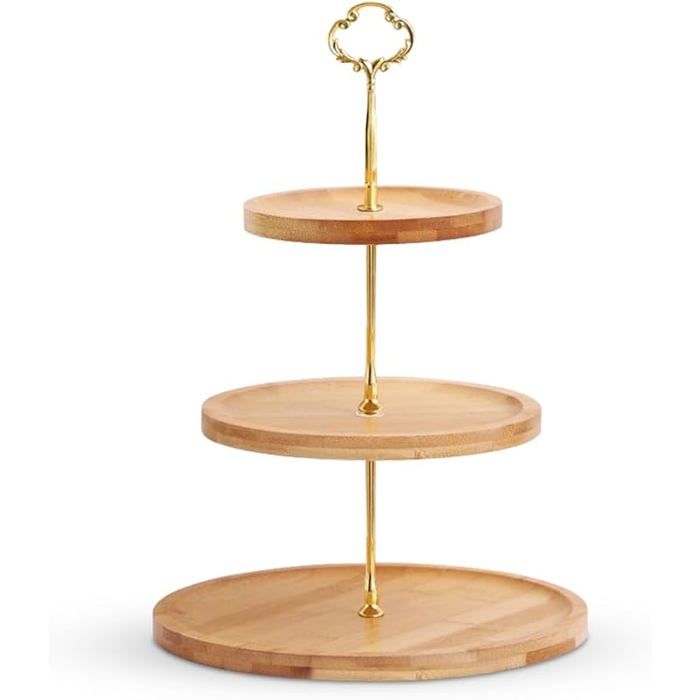 Présentoir à gâteaux à 3 étages en bois - Présentoir