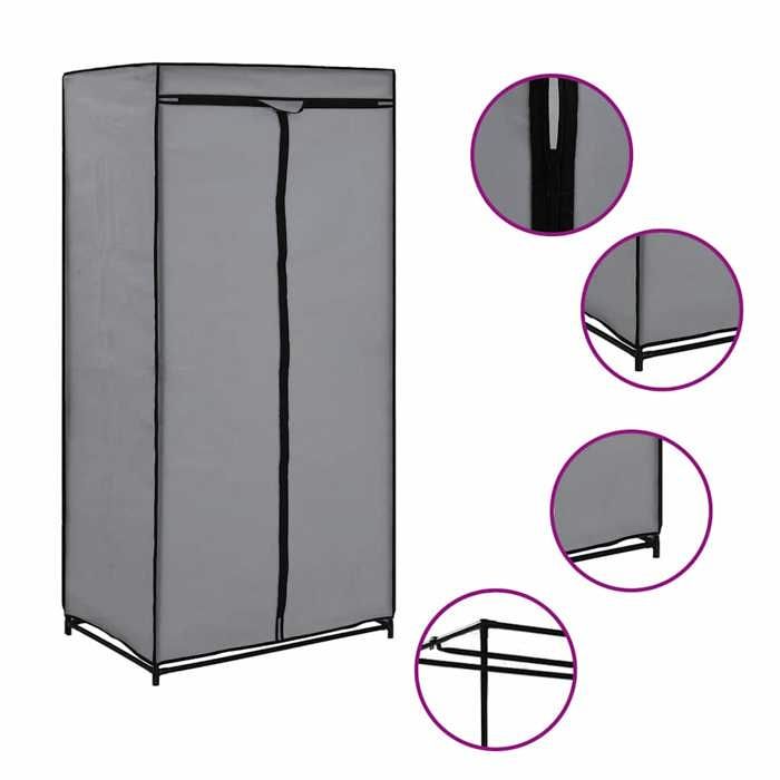 Gris Garde-robe Gris 75x50x160 cm - Armoires H2369