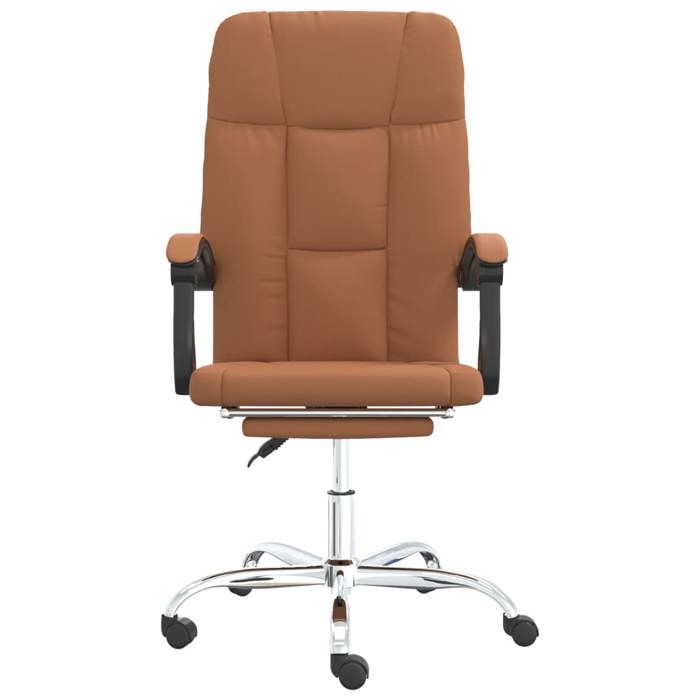 Chaise de travail/À Domicile Brun - Fauteuil inclinable de bureau Marron Similicuir63x59x(1145-124)cm 15 Kg 407113 5843327