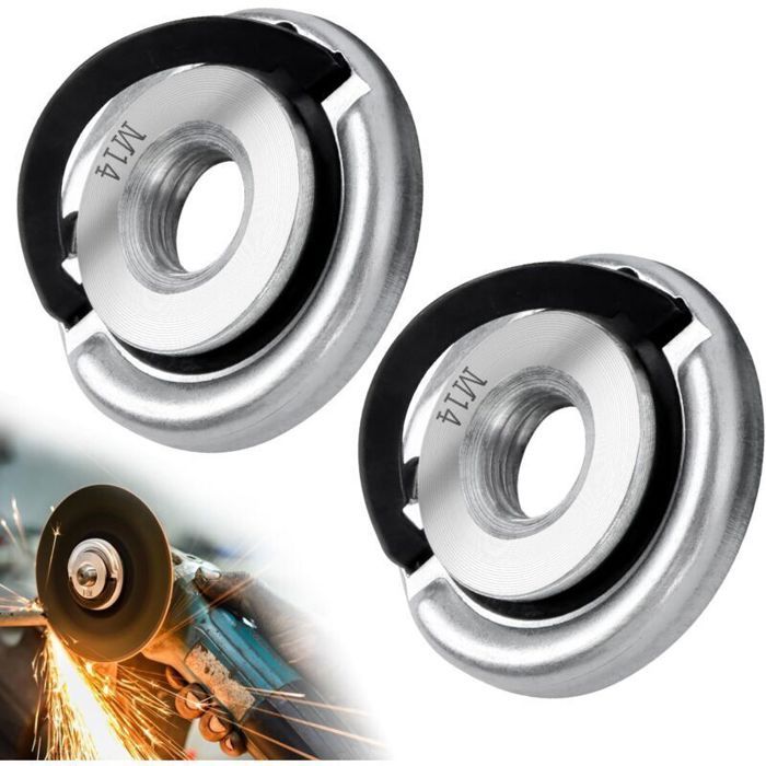 Écrou de Serrage Rapide M14 Antidérapant Antirouille pour Meuleuse dAngle – 2 Pièces en Acier