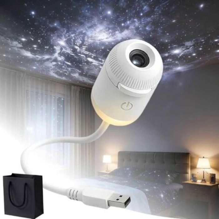2-In-1 Galaxy Projector Night LightUsb Starry Sky Projector360° Adjustable Star Projectors Lamp with 3/6/12 Projection Films