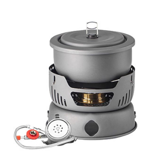 GOTOTOP Batterie de cuisine de camping Ustensiles de cuisine de Camping réchaud de sport avec réchaud à alcool et réchaud à gaz