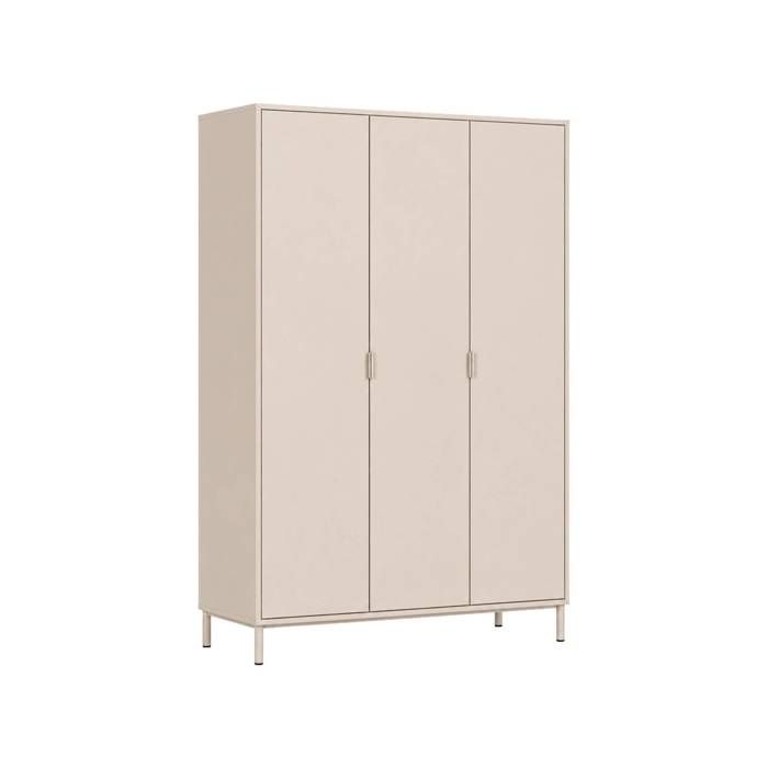 Dressing décor bois et métal 5 étagères 1 penderie beige - Ellie Dressing décor bois et métal 5 étagères 1 penderie beige - Ellie