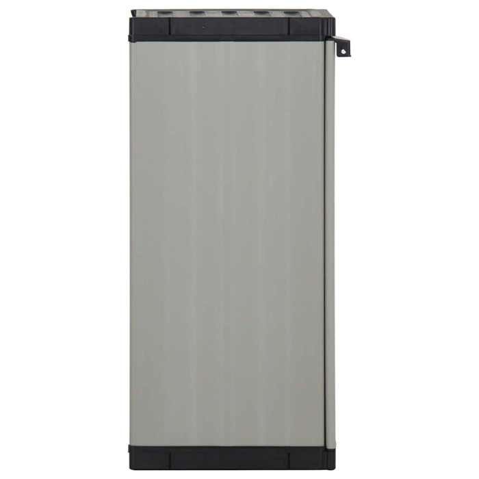 CHIC Armoire de Rangement de Jardin 1 Étagère Gris/noir 35 x 40 x 85 cm en PVC et PP avec 1 porte &dbw80j