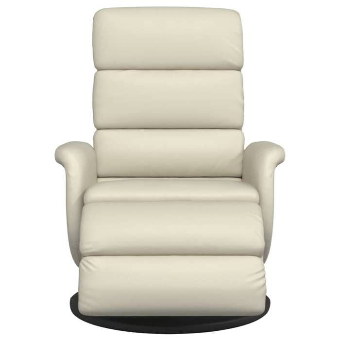 Fauteuil inclinable avec repose-pieds - vidaXL - crème - similicuir - 71x98x106 cm - Pivotant à 360° - Avec accoudoirs - Base ronde