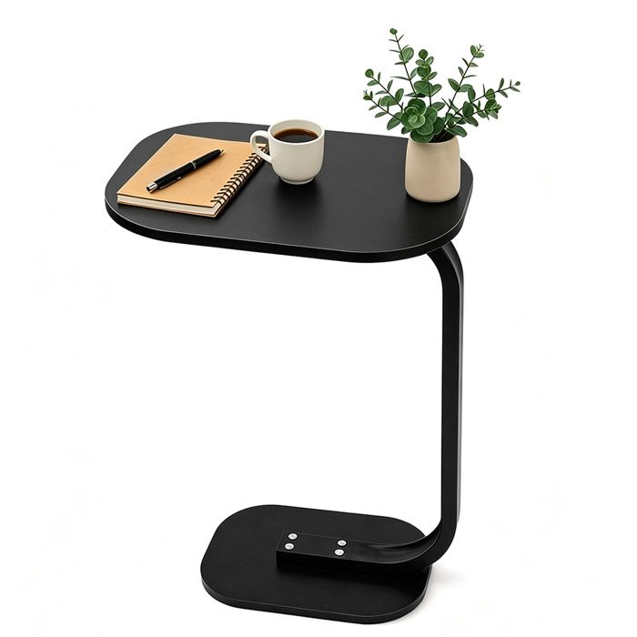 SUPFINE Table dappoint Forme C en Métal Bout de Canapé Moderne Meuble Compact Adapté au Salon Chambre 39 × 28 × 59 cm