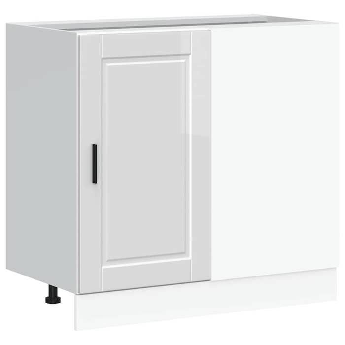 Blanc Meuble bas de cuisine - HUABLBO - « Porto » Bois dingénierie blanc brillant &1713